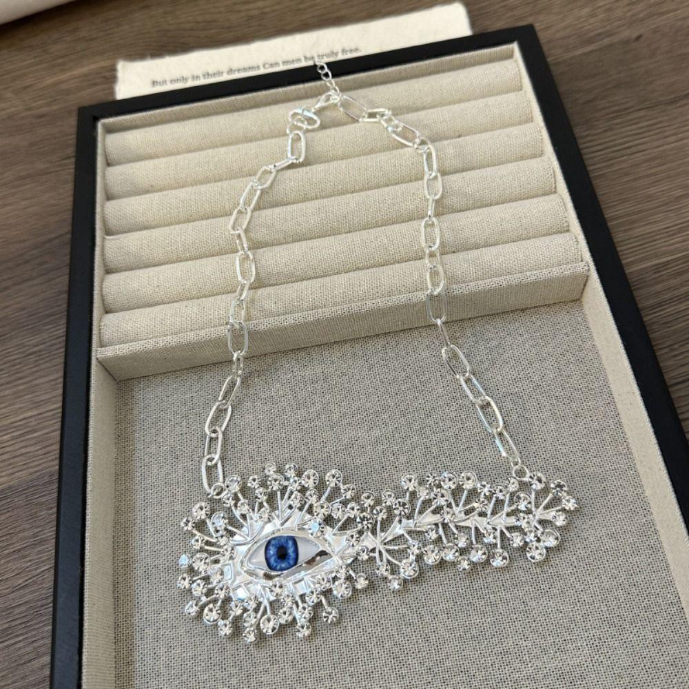 Rhinestone Statement Necklace Gorgeous Eye Pendant Brooch Eye Pendant Necklace  Statement Piece