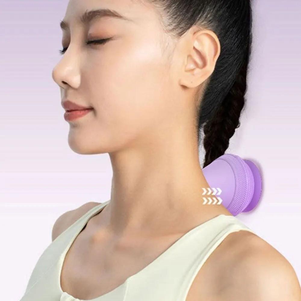 Silicone Vibrating Massage Ball USB Rechargeable Hot Compress Fascia Ball Electric Adsorption Small Muscle Relaxation Massager