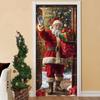 Christmas Old Man Door Banner Hanging Door Cover Banner Snowman Photography Background Indoor And Outdoor Porch Decoration