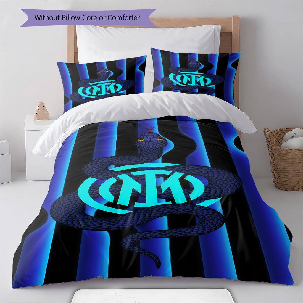 Inter logo  Pattern Bedding Quilt Set Quilt Cover Pillowcase Home Decoration Birthday Gift (1 * duvet cover + 2 * pillowcase, without core)