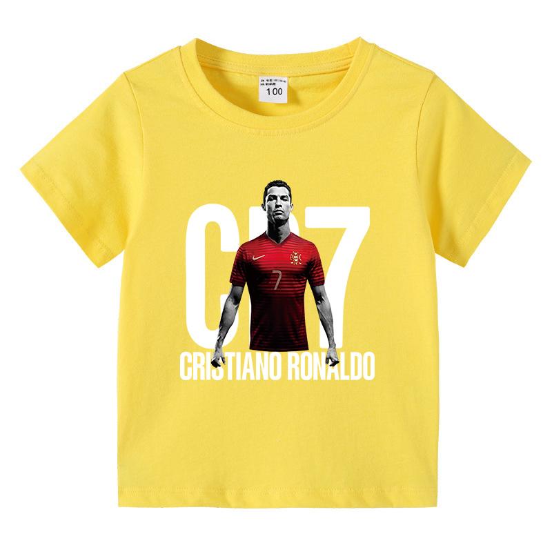 2026 Hot Selling Boys T-Shirt CR7 Football Print Short Sleeve O Neck Breathable Summer Casual Sports Kids Tops Tees