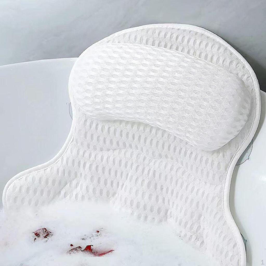 Bath Pillow Tub Air Mesh Relaxing Accessories Bathtub Cushion Headrest for Shoulder