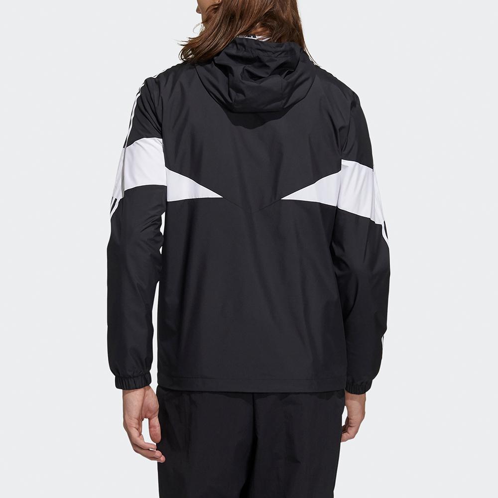 Adidas Neo Icons 3-Stripes Windbreaker Casual Hooded Jacket Men Outerwear Black H14228