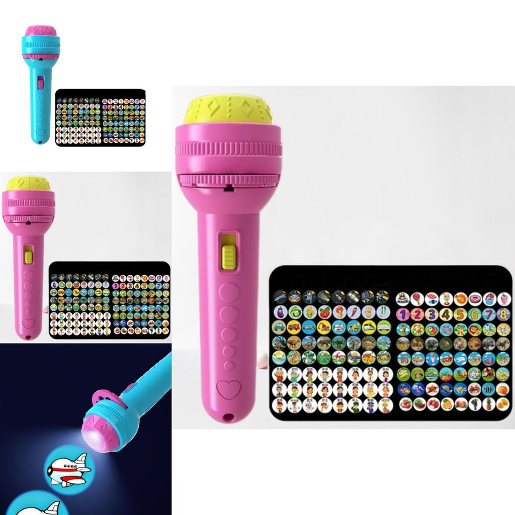 Kids Projection Flashlight Fun Bedtime Stories Toy For Early Learning.