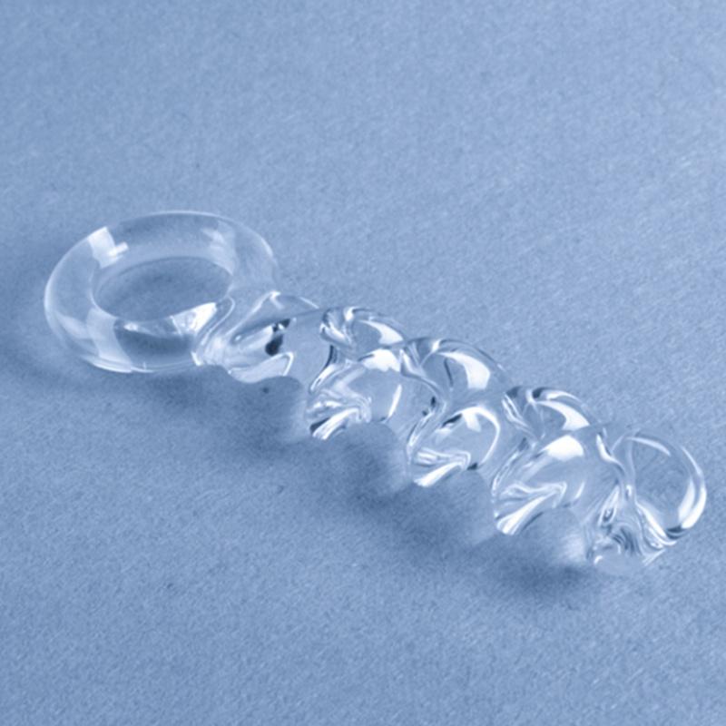 Transparent 7.9 Inch Screw Pleasure Wand Glass Plug