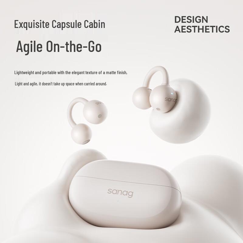 SANAG F20S Pro Clip-on Open-Ear AI Bluetooth Earbuds