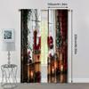 2pc,  Happy Valentine's Day Drapes Happy Valentines Day Machine Washable Fabric,Without Electricity Versatile Suitable for