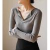 French Retro V-neck Sweater with High-end Temperament Tight Autumn Top