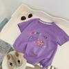 Girls' Cotton Short-sleeved T-shirt Summer Children's Casual Cartoon Top