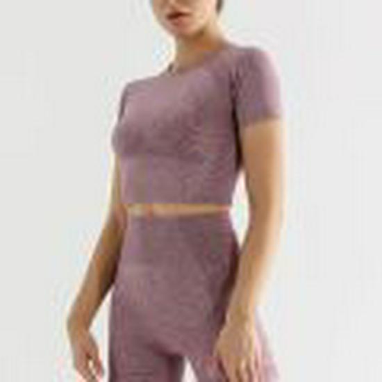 Summer Seamless Dot Yoga Set: Women's Quick-Dry Shorts, Tee, and Long Pants for Running and Fitness