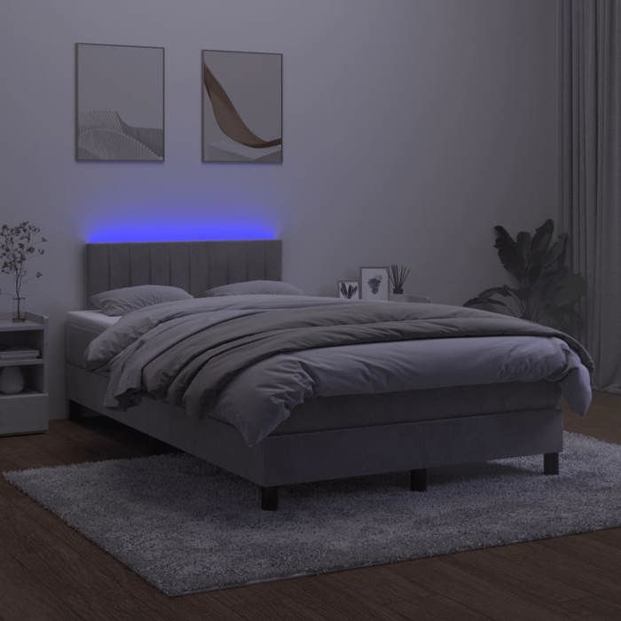 Maison Exclusive - Sommier à lattes de lit avec matelas LED Gris clair 120x200 cm