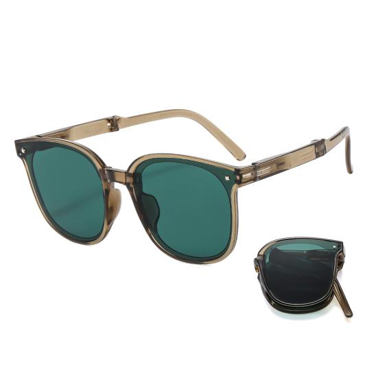 Faltbare Sonnenbrille, UV-beständig, leicht, rutschfest, tragbar, für unterwegs, für Männer, Frauen, Erwachsene, zusammenklappbare Brille, modisches Accessoire