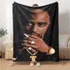 1pc 2PacHip Hop Blanket Soft Lightweight All Season Multi Purpose Throw for Sofa, Bed, Office & Picnics, French Style with Iconic Album Art & Quotes