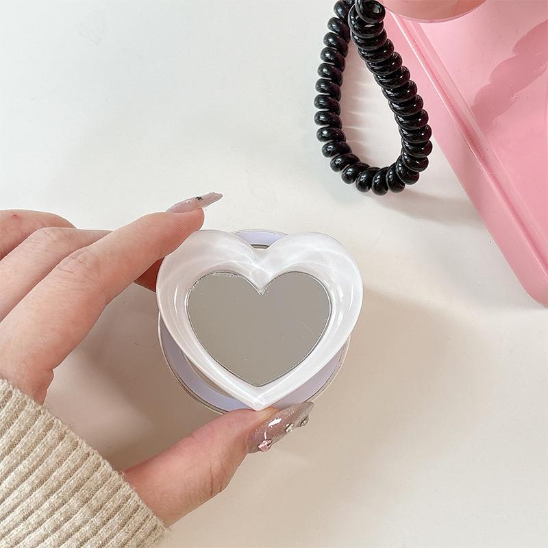 

Simple Wind Love Mirror Lazy Ring Portable Mobile Phone Magnetic Suction Airbag Bracket Retractable Desktop Watching Drama