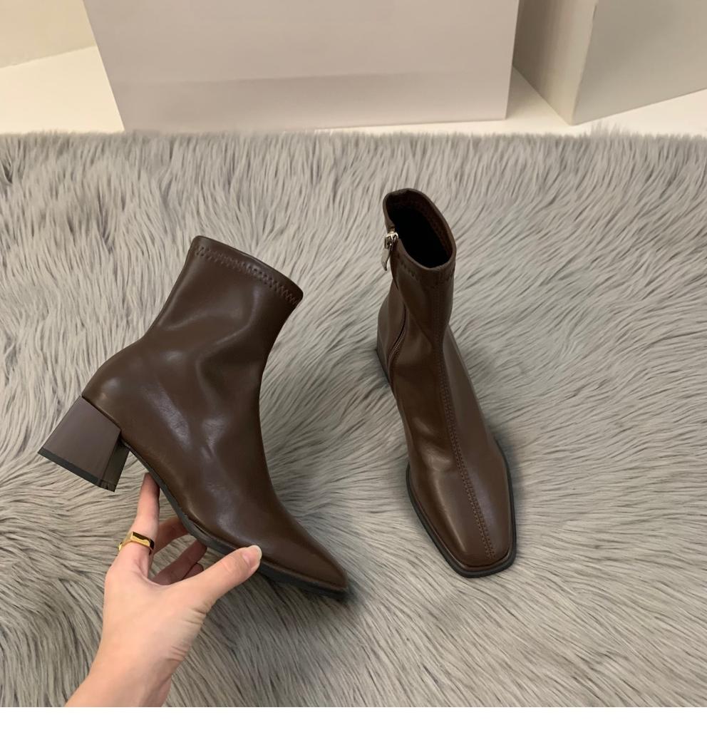 High-end Shoes, High Heels, Ankle Boots, Fleece New Boots, Women's Boots