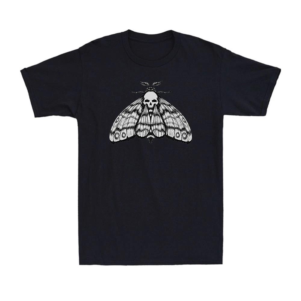 A Gothic Moth Skull Horror Vintage Novelty Men s Cotton T-Shirt Short Sleeve S