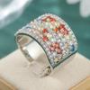 Luxury Inlaid Multicolored CZ Women's Ring Sparkling CopperColor Geometry Daily Wear Party Jewelry Anniversary Gift