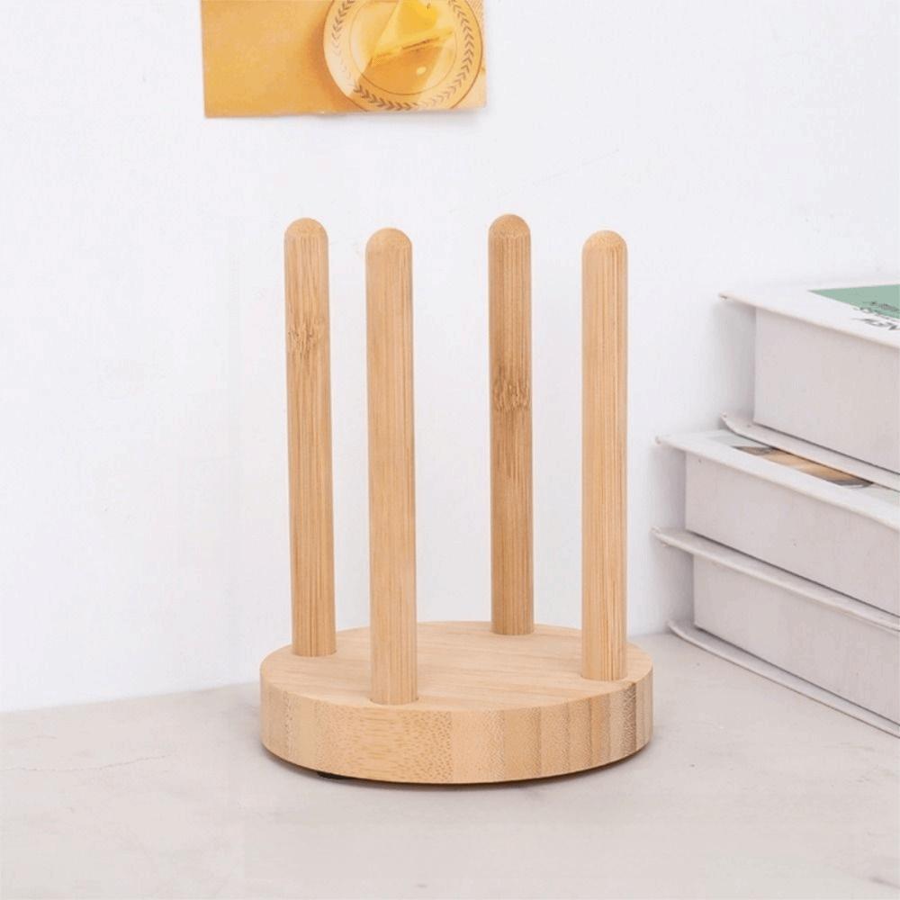 Round Disposable Cup Storage Holder 1/2 Grids Water Cup Organizer Wood Paper Cup Dispenser  Kitchen