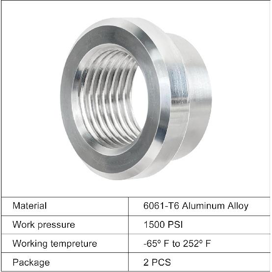EVIL ENERGY 1/2" NPT Female Weld on Bung Fitting Aluminum 2PCS