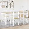 VidaXL Panama 5 Pcs Dining Set White Solid Pine Wood, Dining Table Set, Kitchen Table and Chairs, 3345190
