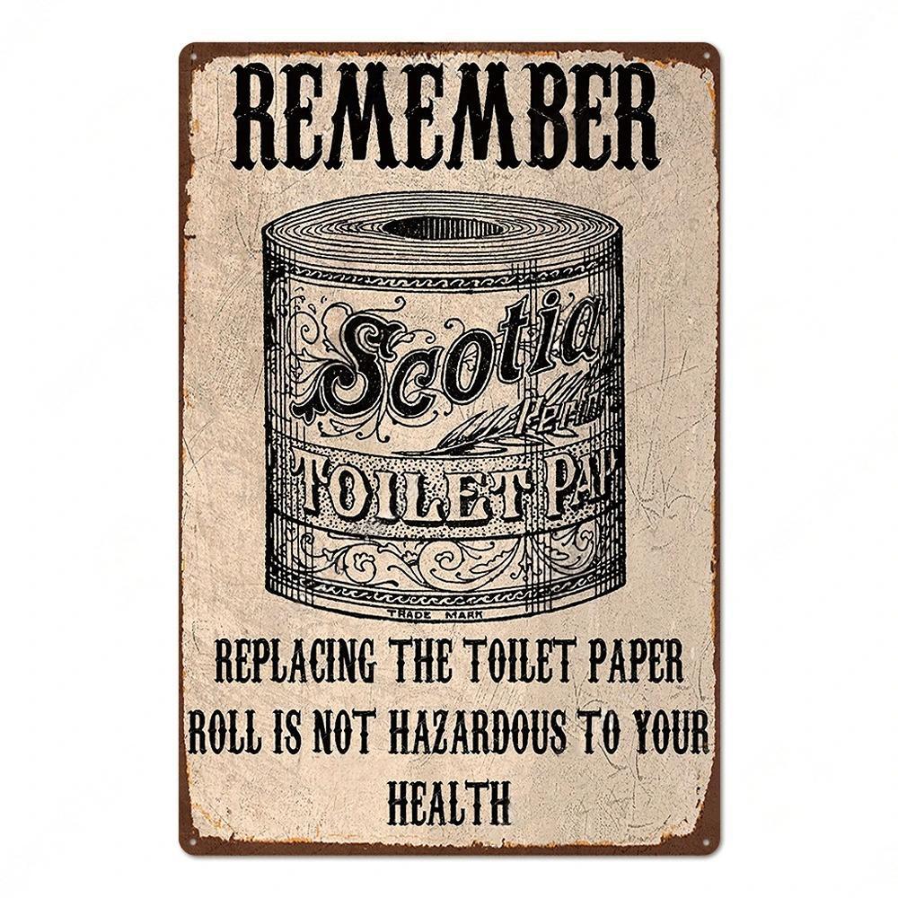 Toilet Sign Vintage Funny Metal Posters Tin Sign WC Lavatory Toilettes Wall Art Bathroom Restroom