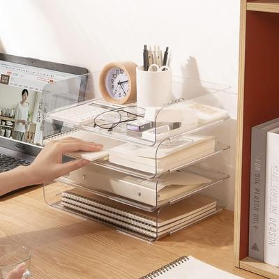 Multi-Layer Desktop File Storage Rack Book Archive Sorting Rack Office Desktop Archive Convenient File Rack Storage Supplies