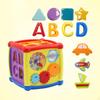 Activity Center Shape Sorting Cube Toy Box Interactive Montessori Blocks Busy