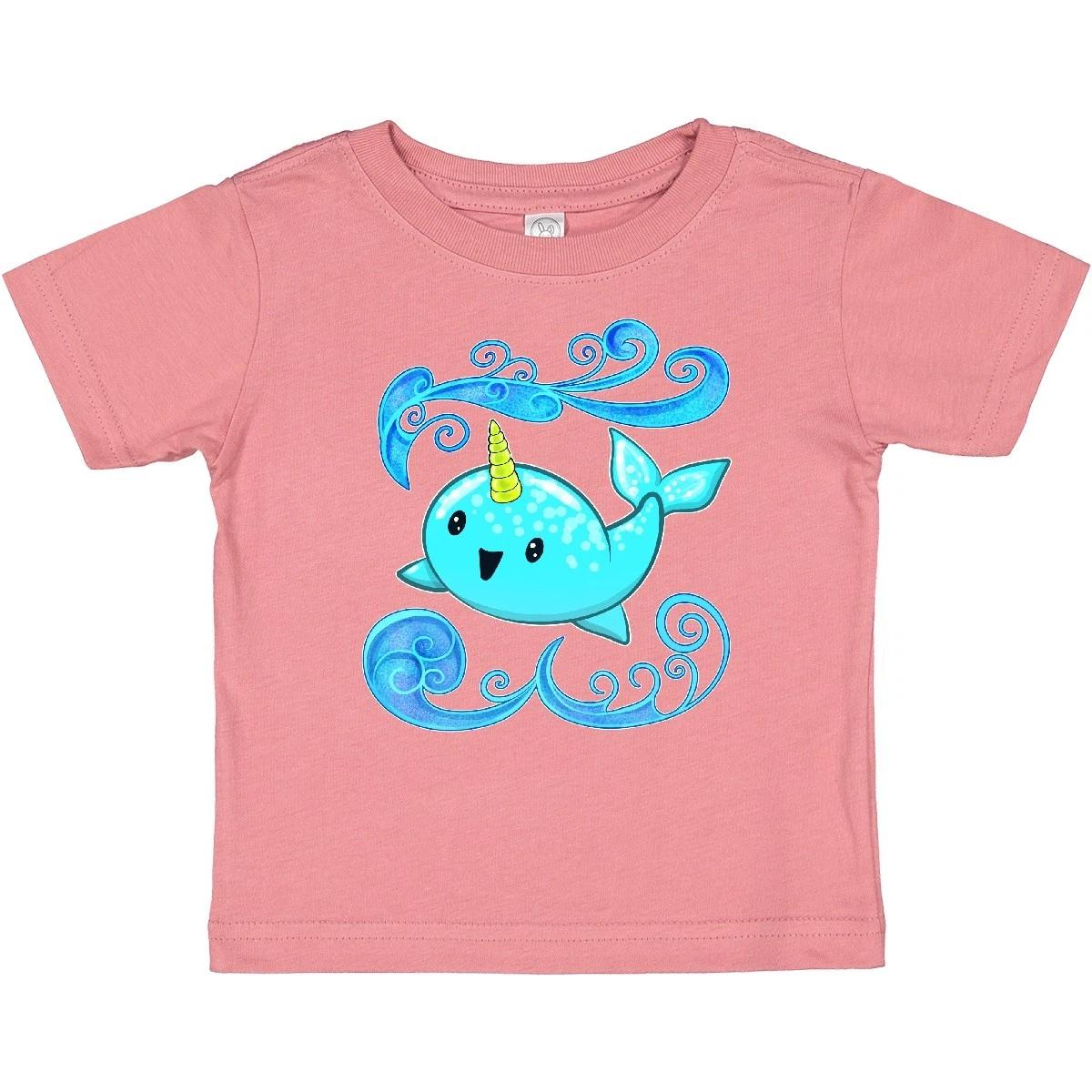 Inktastic Cute And Playful Narwhal Baby T-Shirt Animals Narhwal Narwhale Whale 160