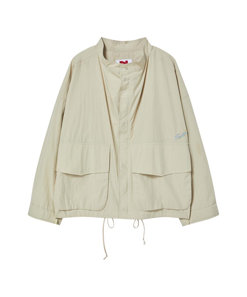 Beyond Closet [Collection Line] Luxe Texture Light Fabric Blouson Beige