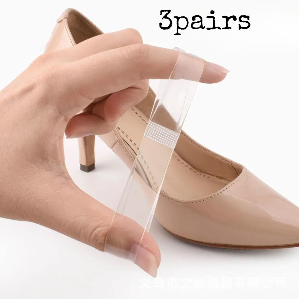 

6pairs Lazy Adjustable Shoelaces Transparent Invisible Lace Silicone Non-heel Wear-resistant High-heeled Shoes Strap.