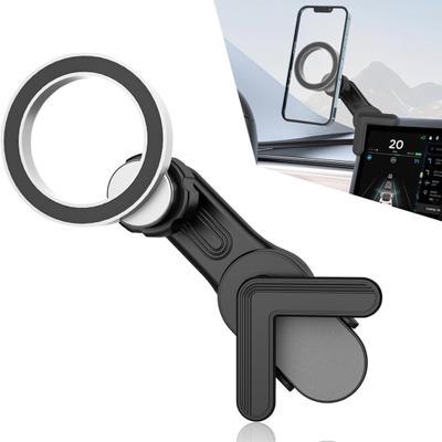 Soporte magnético para teléfono móvil, giratorio de 360 grados, instalación sencilla, agarre seguro universal, manos libres, montaje con clip para salpicadero de coche o camión