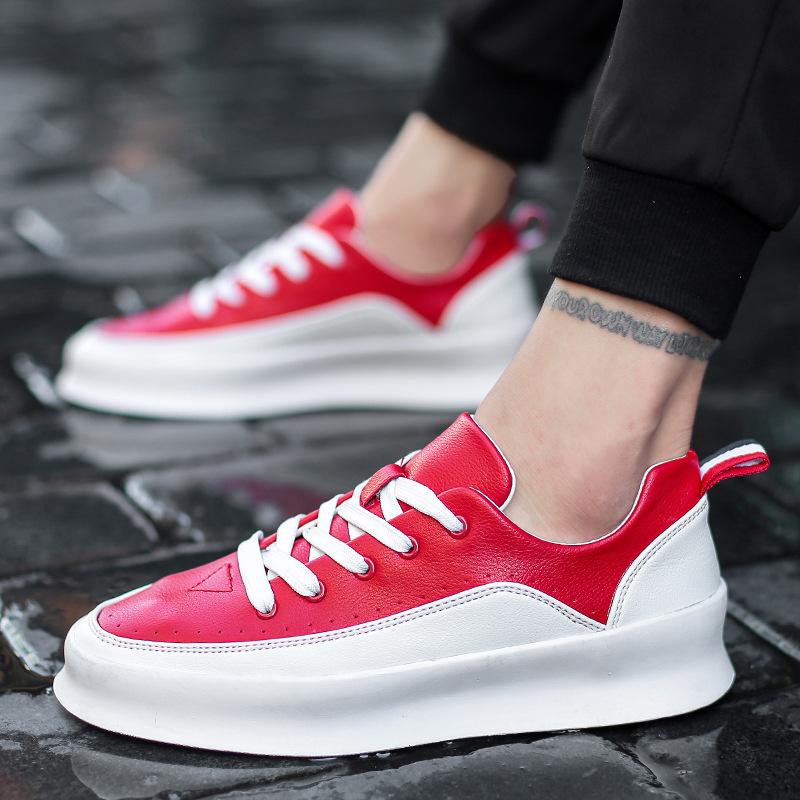 Autumn New Thick Sole New Casual Korean Version Trend Low Top Elevated Board Shoes for Men