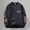 Men's Fleece-Lined Round Neck Pullover Sweater