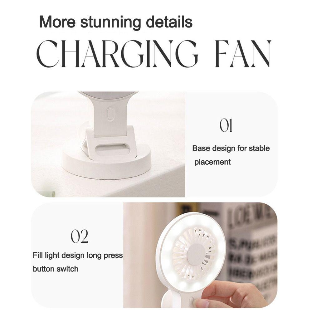 Mini Mobile Fill Light Fan Ultra-Quiet Makeup Facial Beauty Lamp Creative Fan