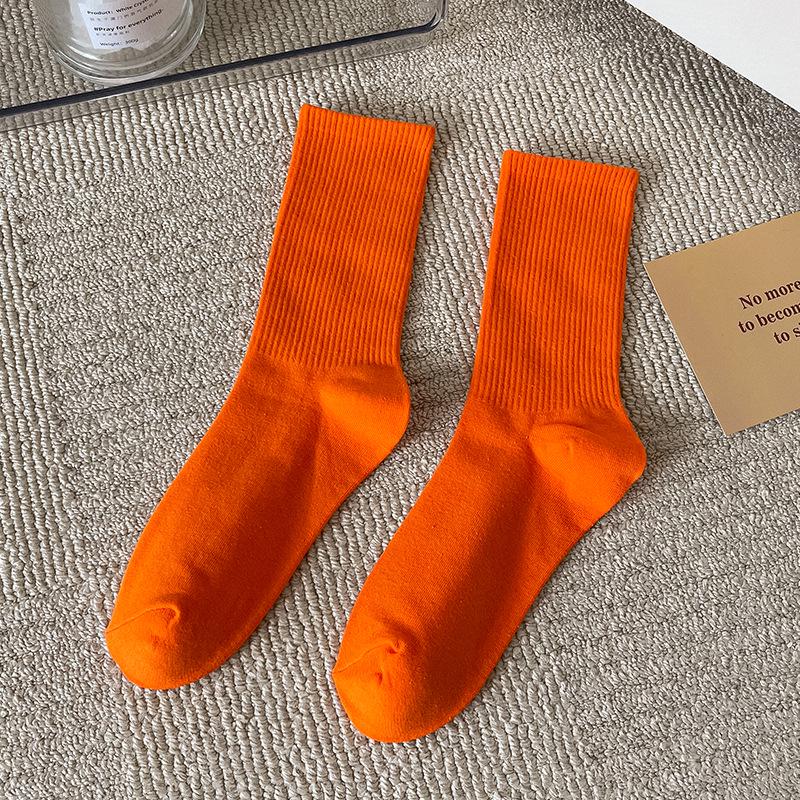 Women's Trendy Candy Color Thin Mid-Calf Socks - Colorful Japanese Style Summer Pile Socks