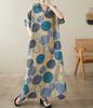 Summer Plus Size Loose Fit Vacation V-Neck Short Sleeve Maxi Dress Women Beach