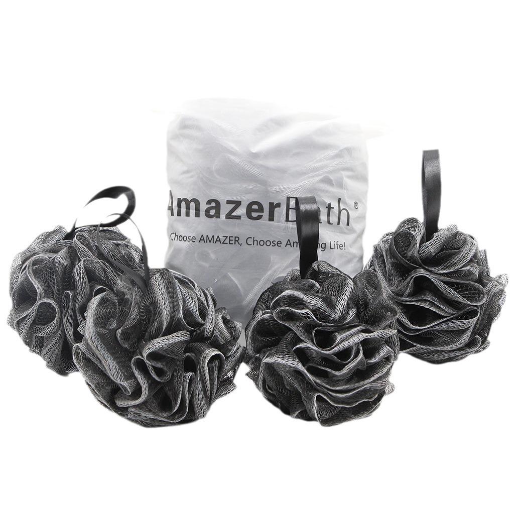 Large 50g Men's Black Bamboo Charcoal Exfoliating Bath Ball