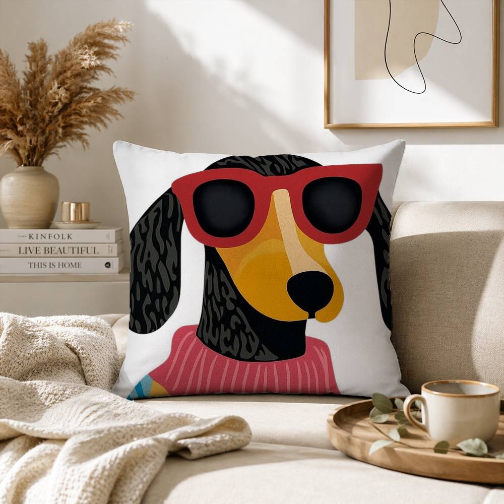 cartoon cute dachshund Pillow Case for Sofa Living Room Home office Decor Protective Cover