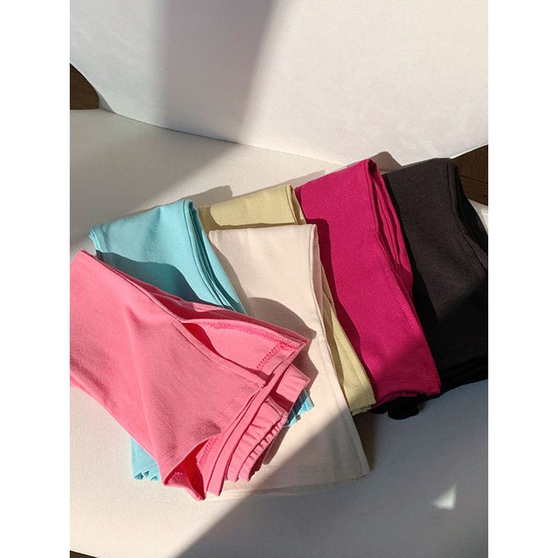 Children's Clothing Girls' Pants 2025 Spring and Autumn New Versatile Casual Slit Flared Pants for Young Children Solid Color Long Pants
