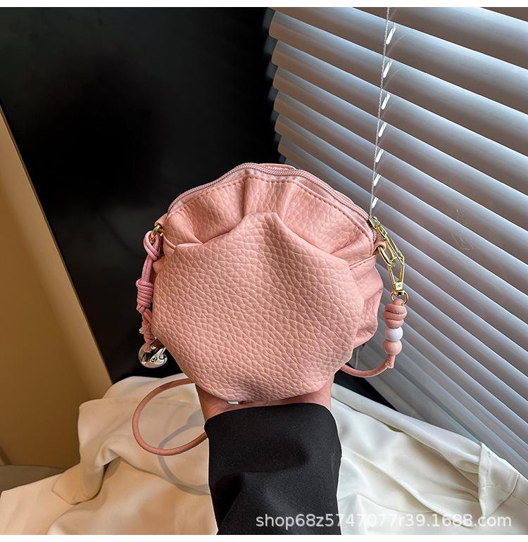 High-end Small Bag Women's 2025 Summer New Korean Version of the Western Pleated Hat Bag Fashionable Commuter Shoulder Crossbody Bag