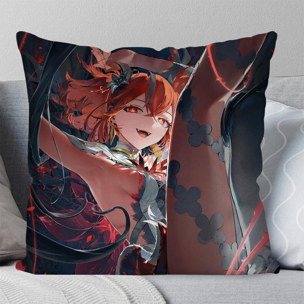 Camelya Game W-Wuthering Waves Pillow Case Square Pillow Bedroom Sofa Leisure Comfort Cushion  Living Room Home Decoration 40X40 12x12Inch