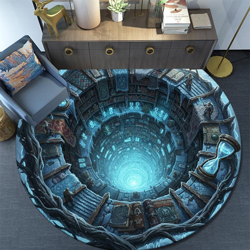 

Cartoon Print Round Area Rug,Carpet Rug for Living Room Bedroom Sofa Playroom Decor,Non-slip Floor Mat 80cmx80cm