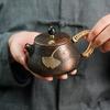 Unique Copper Biloba Brewer Thickened Leaf Design Tea Pot Essential Brew Infuser Durable For Enduring Household Use