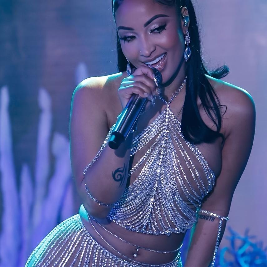 1pc Super Shiny Crop Top Bra Body Chain Iced Out Shiny Rhinestone Exquisite Nightclub Party Prom Body Chain Jewelry