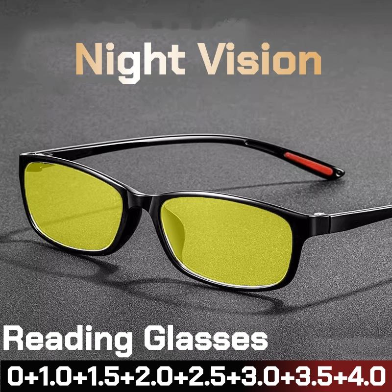 Ultra Light TR90 Night Vision Reading Glasses Small Frame Far Sight Glass Day&night Vision Driving Outdoor Presbyopia Eyeglasses