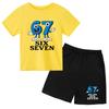 Children Summer Six Seven 67 Cartoon Print Casual Set Clothes T-shirt+Shorts 2P Charming Boy Girl Toddler 3-12 Yrs Short-sleeved