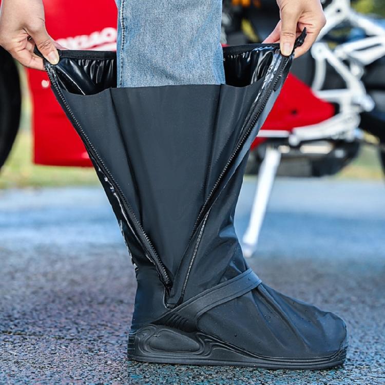 Watertight Shoe Cover Reusable Antislip Wear-Resistant Rain Shoe Cover with Zippers for Outdoor Cycling Camping Fishing
