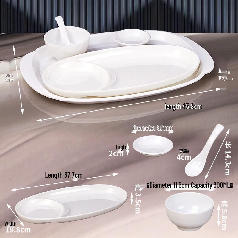 RuHan Commercial Canteen Tableware 4-Piece Set