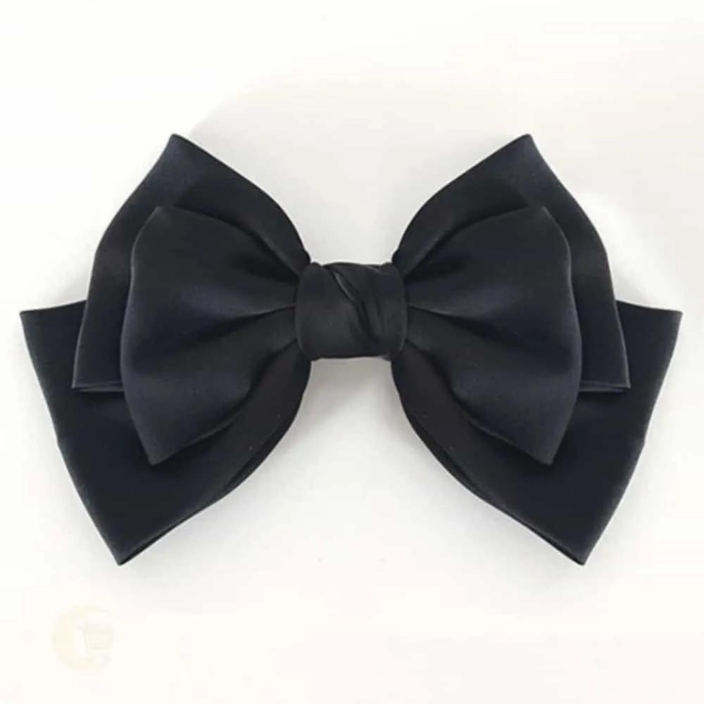 MOONH Large Ribbon Hair Pin Accent Hair Pin Hair Accessory Black Silk 3-Tier Knot Hair Pin