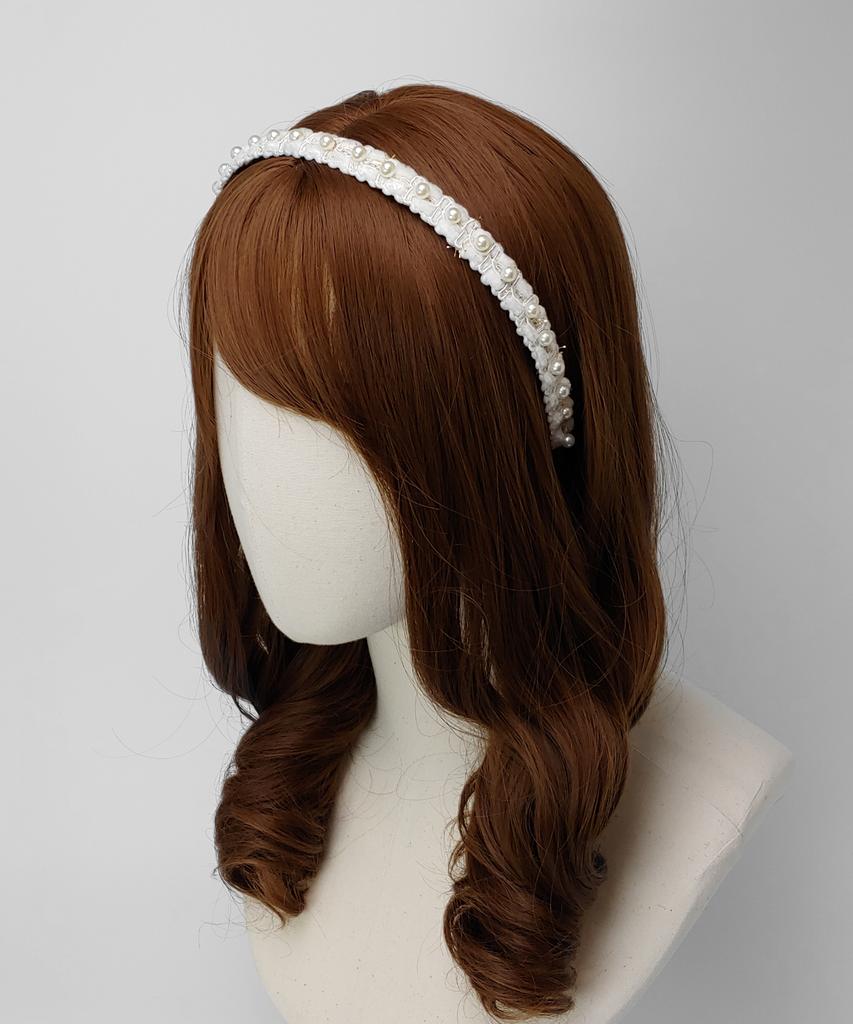 Maia Pearl Bead Headband - White